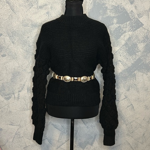 Harper Heritage Black Cable Knit Long Sleeve Sweater size S - Picture 1 of 6